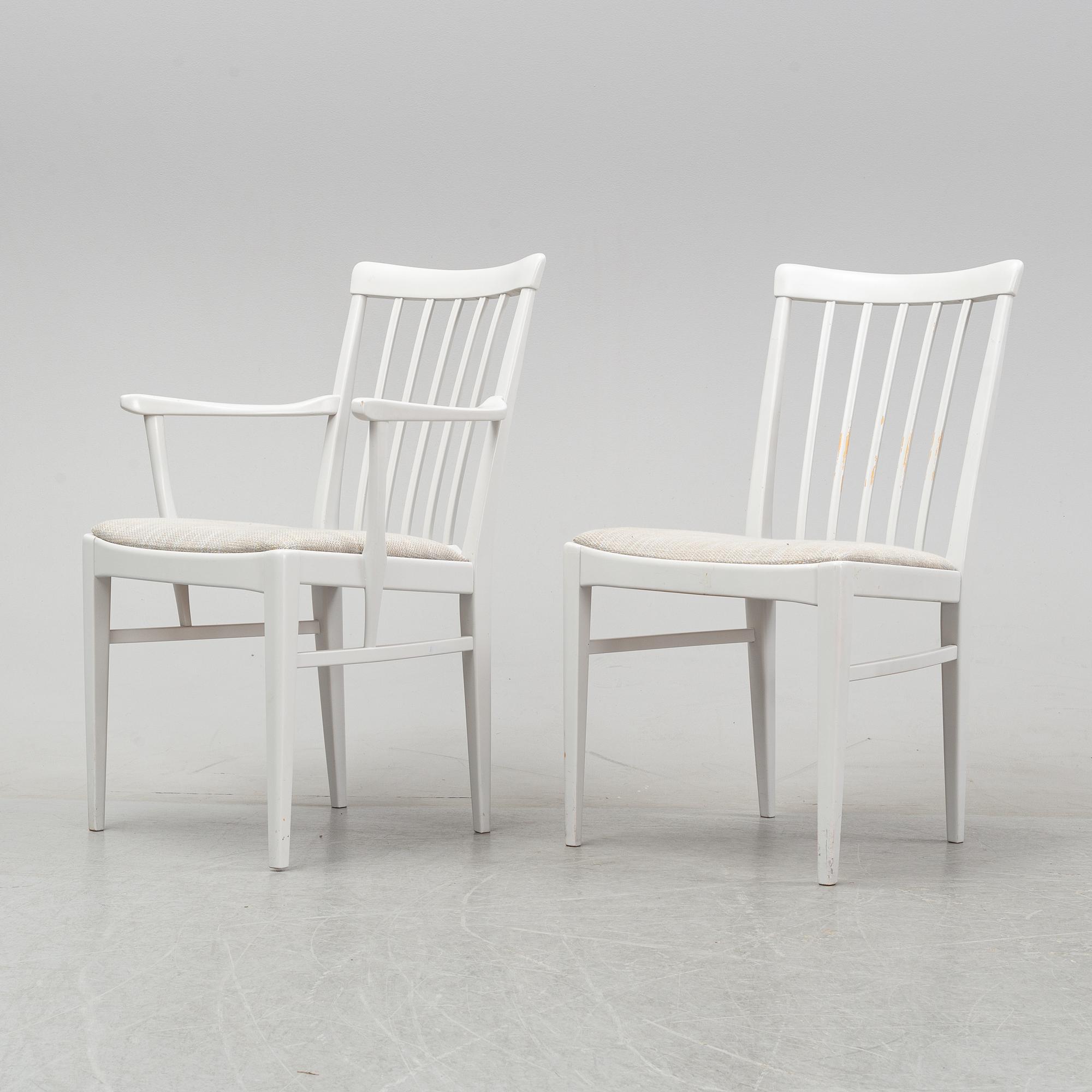 Carl Malmsten, a dining table and a set of six chairs, 'Herrgården' for Bodafors.