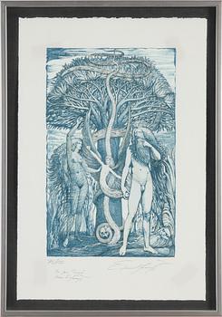 Ernst Fuchs, "Beneath the tree", mapp.  + två inramade.