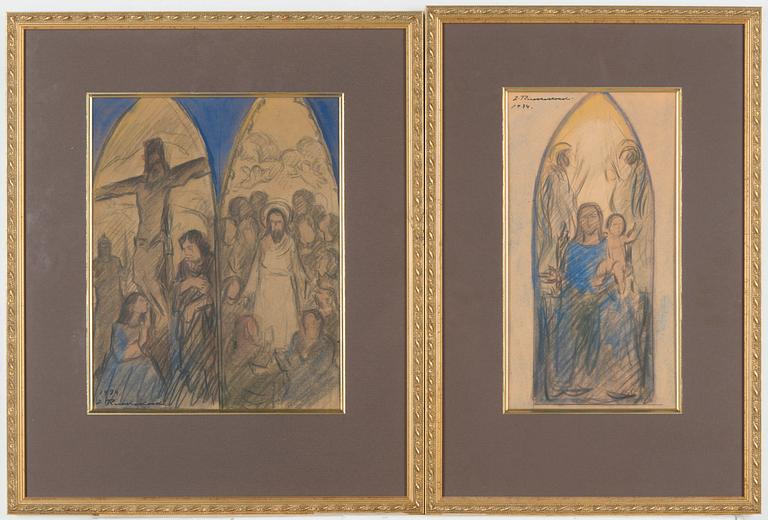 Jalmari Ruokokoski, Religious motif, 2 pcs.