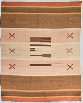A 1930's Finnish flat weave carpet. Circa 360 x 285 cm.