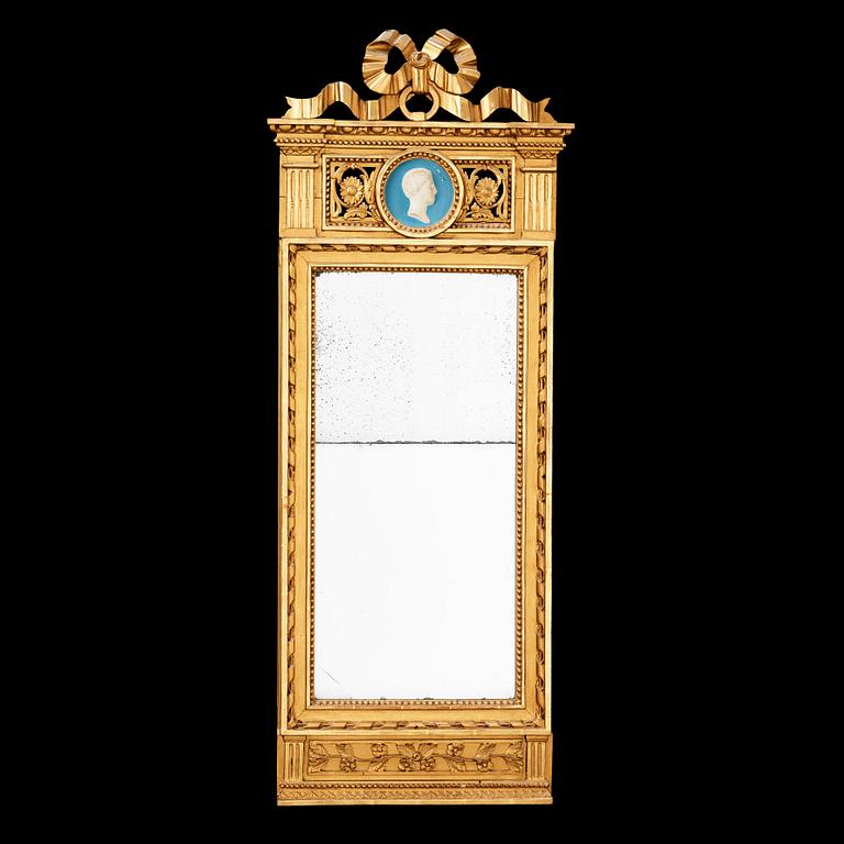 A Gustavian late 18th century mirror.