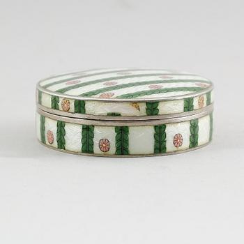 LOCKDOSA, förgyllt silver, svenska importstämplar, 1900-talets första hälft.