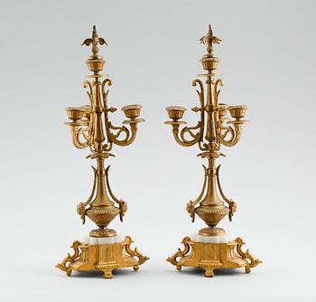 KANDELABRAR, 1 par, 1800-talets andra hälft.