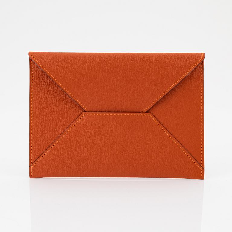 Hermès, A orange leather 'Envelope pouch', 2003.