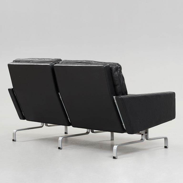 Poul Kjaerholm, a "PK31-2" black leather sofa, edition E Kold Christensen, Denmark 1960's.