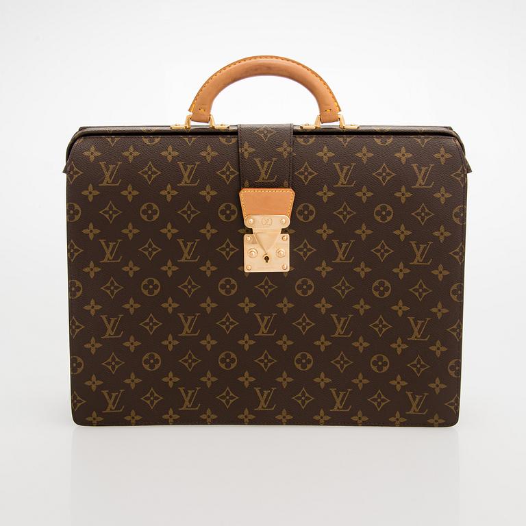 Louis Vuitton, a monogram canvas 'Serviette Fermoir' briefcase.
