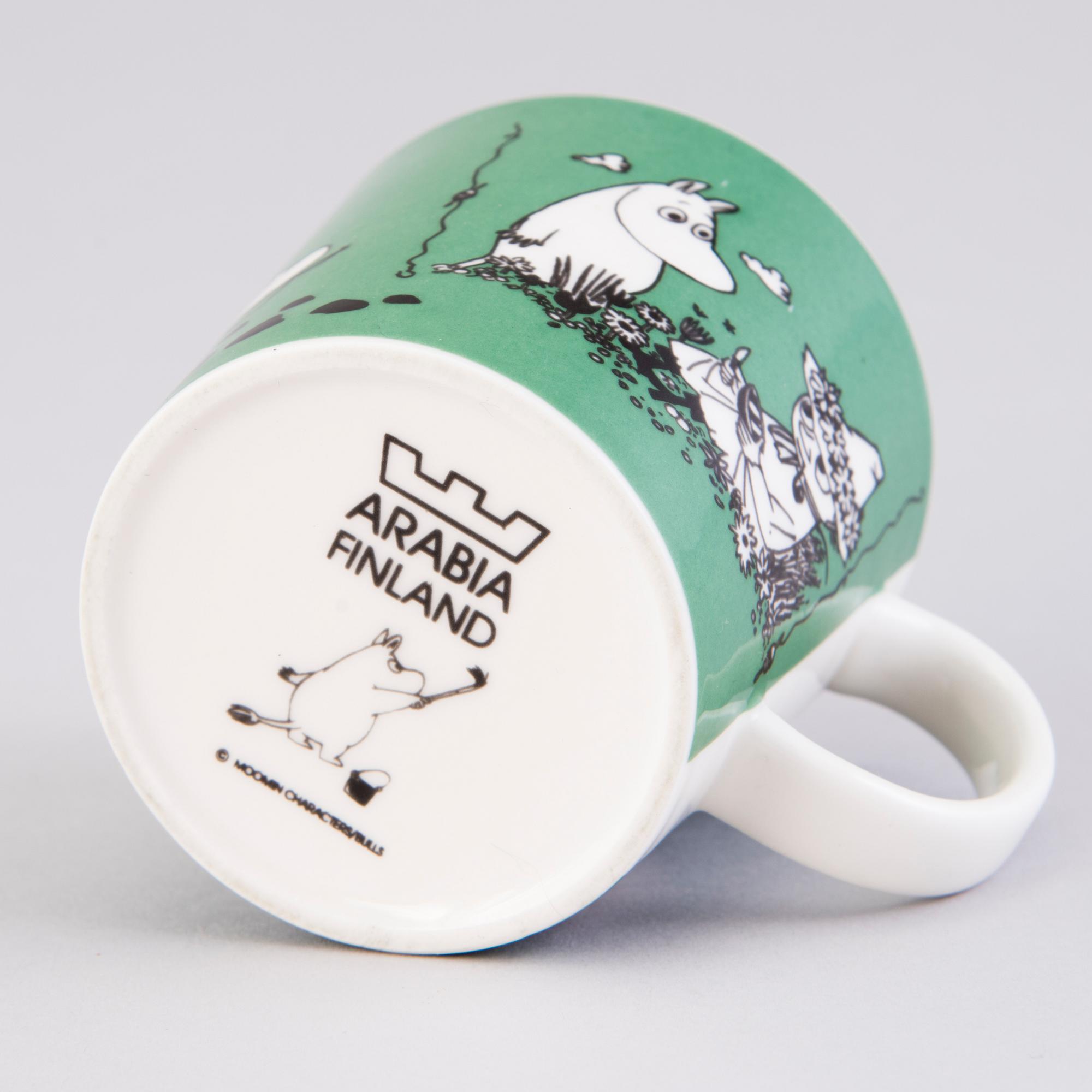 MUMINMUGG, porslin, "Mugg mörkgrön",  Moomin Characters, Arabia 1991-1996.