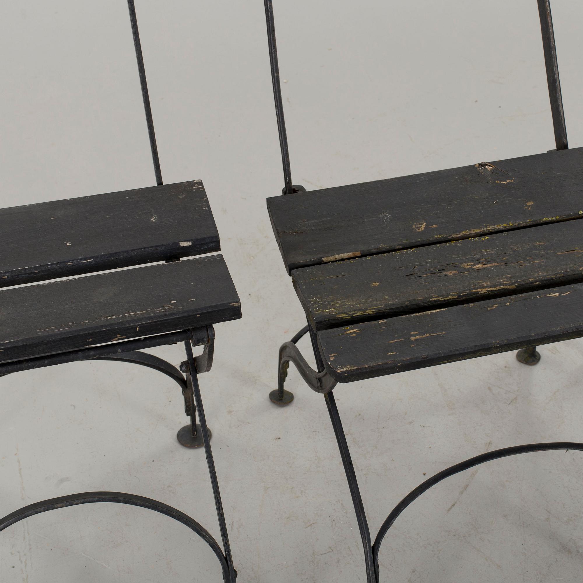 TRÄDGÅRDSSTOLAR, 4 st snarlika, 1900-talets första hälft.