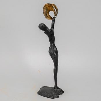 ERNST FUCHS, patinated bronze sculpture, signed.