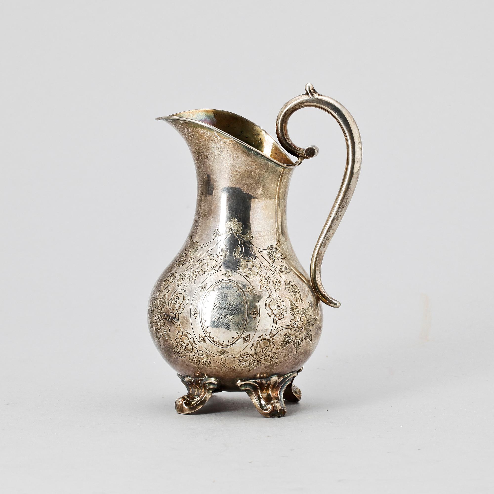 KANNA, silver, nyrokoko, Carl Linderoth, Motala 1889. Vikt 162 g.