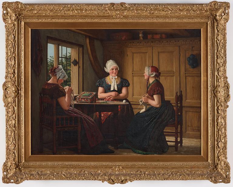 Carl Ludwig Jessen, Interior with needleworking women.