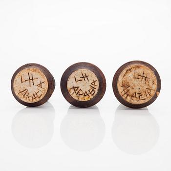 Liisa Hallamaa, munakuppeja, 7+3 kpl, kivitavaraa, signeerattu LH Arabia.