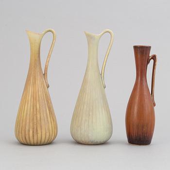 Gunnar Nylund, a set of five stoneware vases/jugs for Rörstrand.