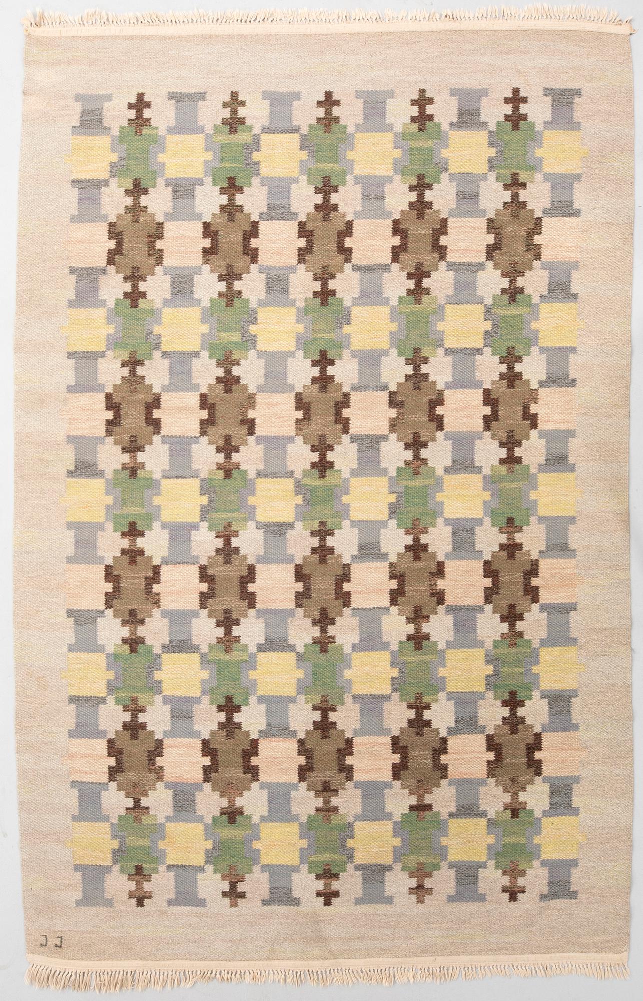 Judith Johansson, matta, "Höstkastanj" rölakan ca 244x170 cm.