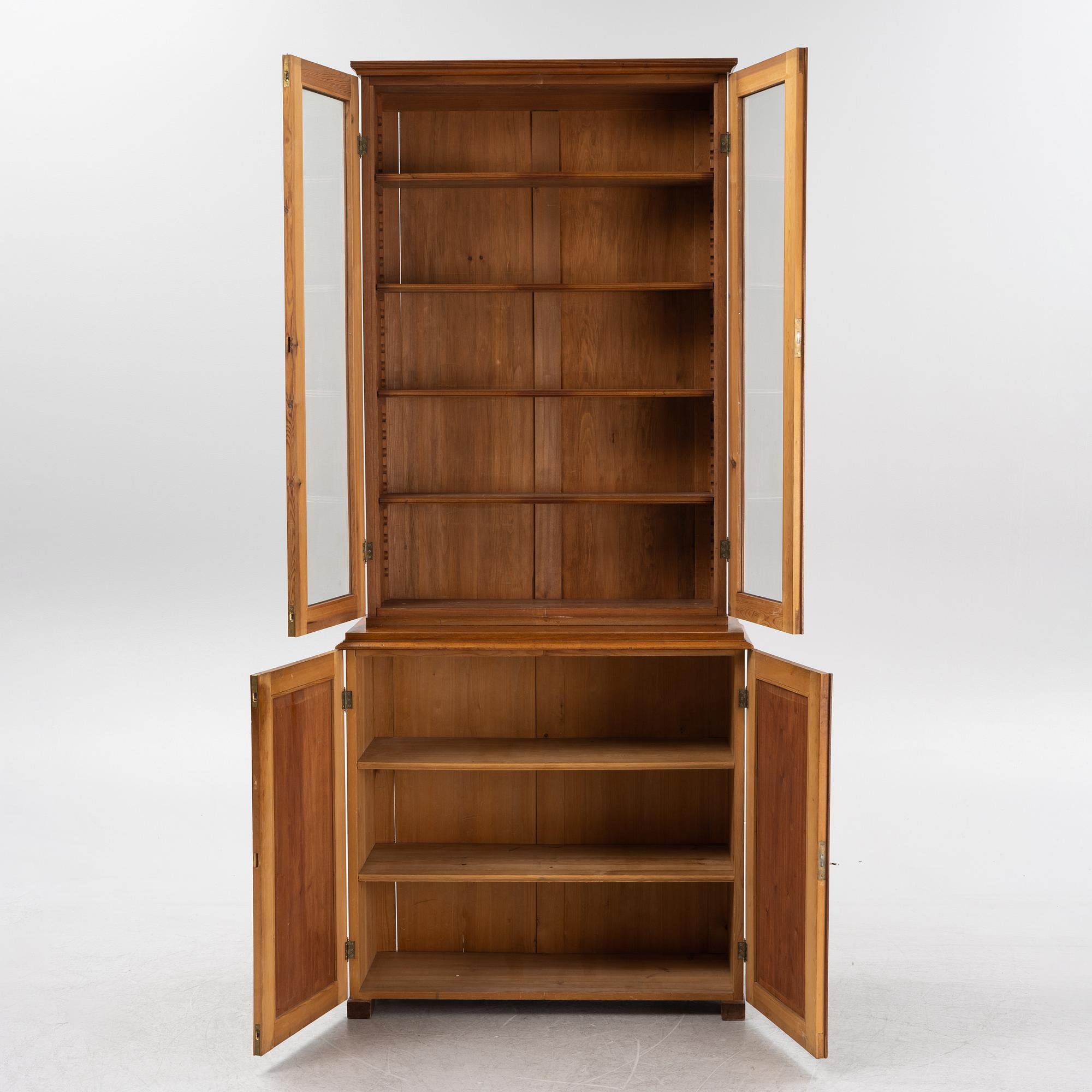 A mahogany veneered cabinet, late 19th Century.