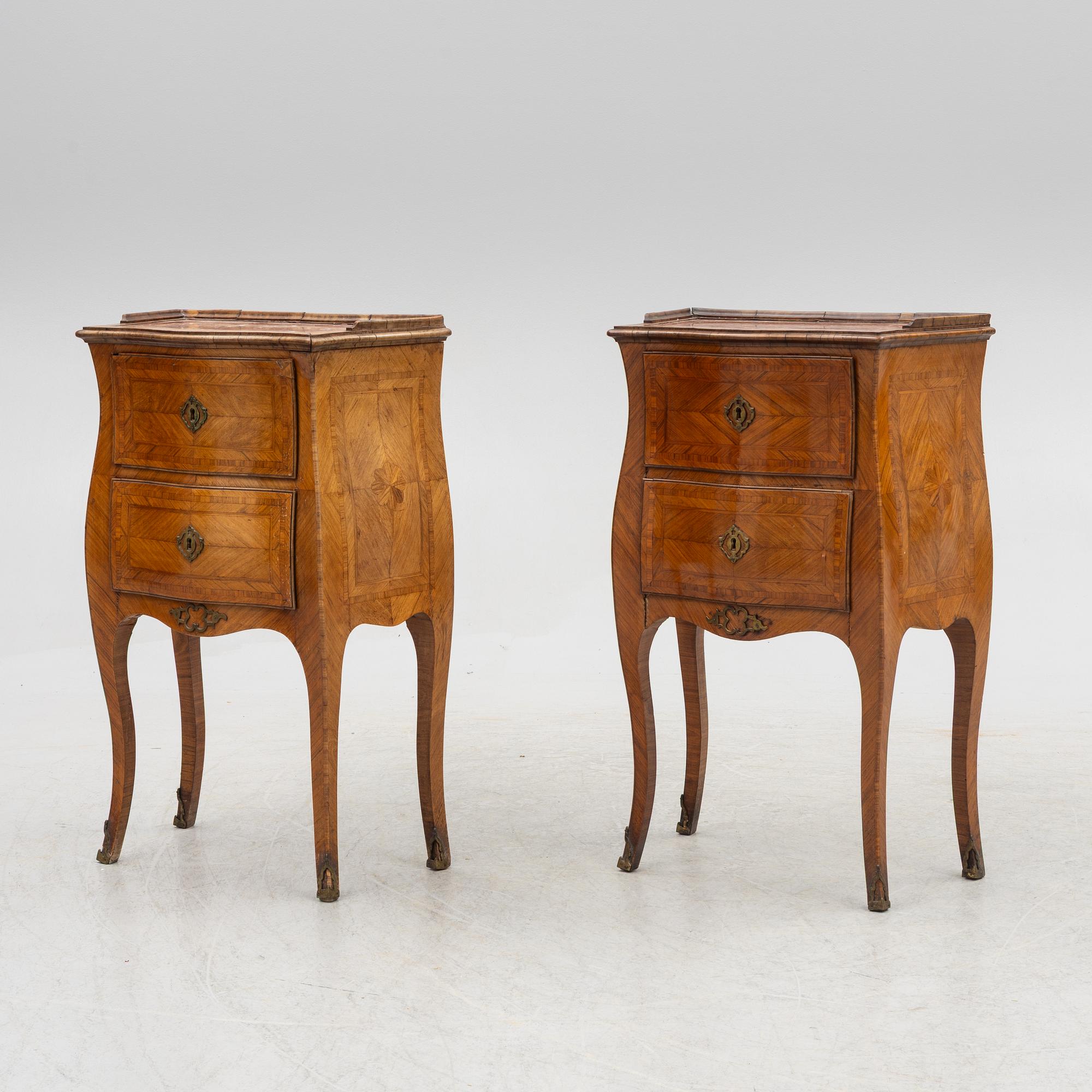 A pair of Chests of drawers, Louis XIV, probably Italy, mid-18th century.