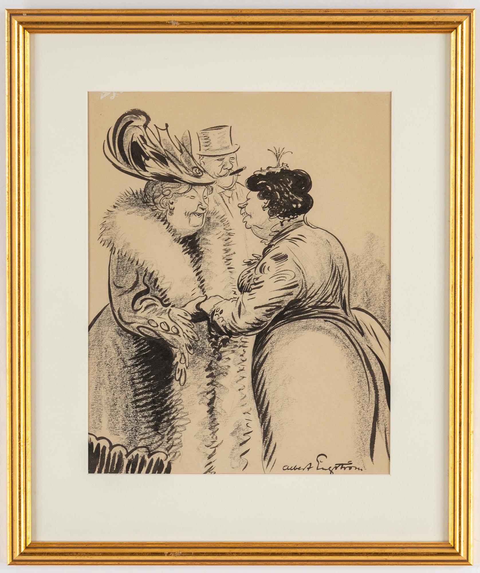 ALBERT ENGSTRÖM, ink drawings, 13, signed.