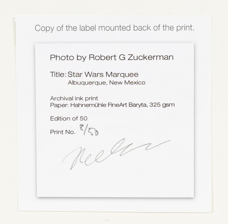 Robert Zuckerman, "Star Wars Marquee, Albuquerque, New Mexico", 1977.