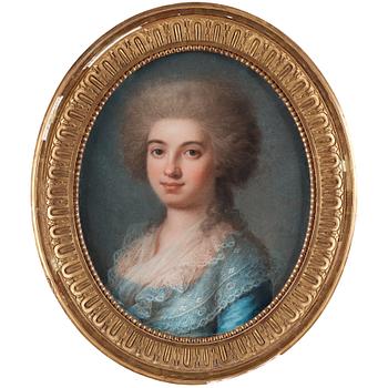 JOSEPH BOZE, Signed J. Boze and dated 1792. pastel, oval 45 x 37 cm.