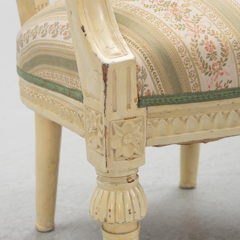 A Gustavian chair, circa 1800.