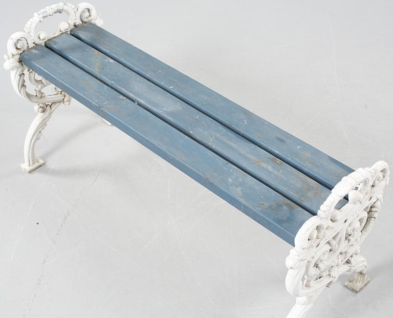 A garden bench by Melins Metall from the second half of the 20th century.