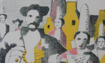 OLSON, ERIK. Färglitografi, sign o dat 1977, epreuve d'artiste.