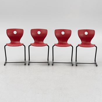 Verner Panton, four childern's chairs, 'Pantoswing', VS, 21st century.