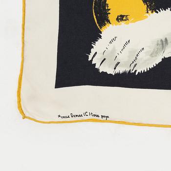 Two silk twill scarves. One of which Hermès.