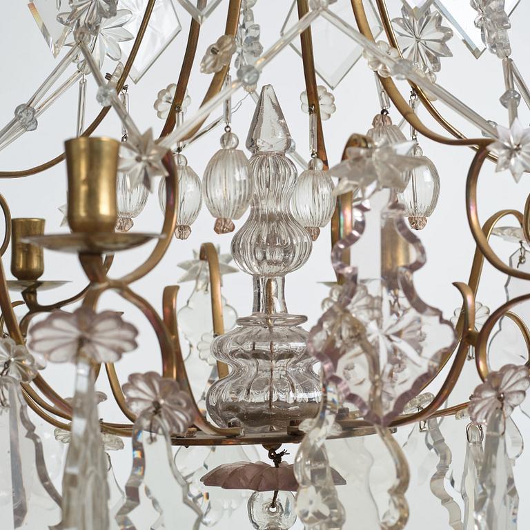 LJUSKRONA, för sex ljus, rokokostil, 1800-talets slut.