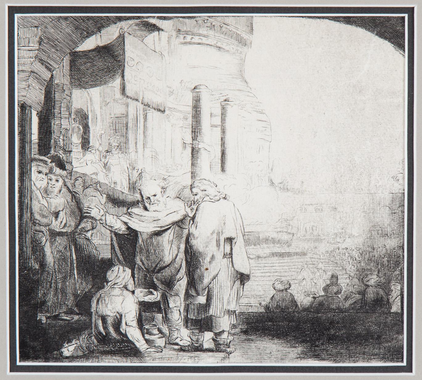 REMBRANDT HARMENSZ VAN RIJN, etching, later print, probably by Basan, 18 th century.