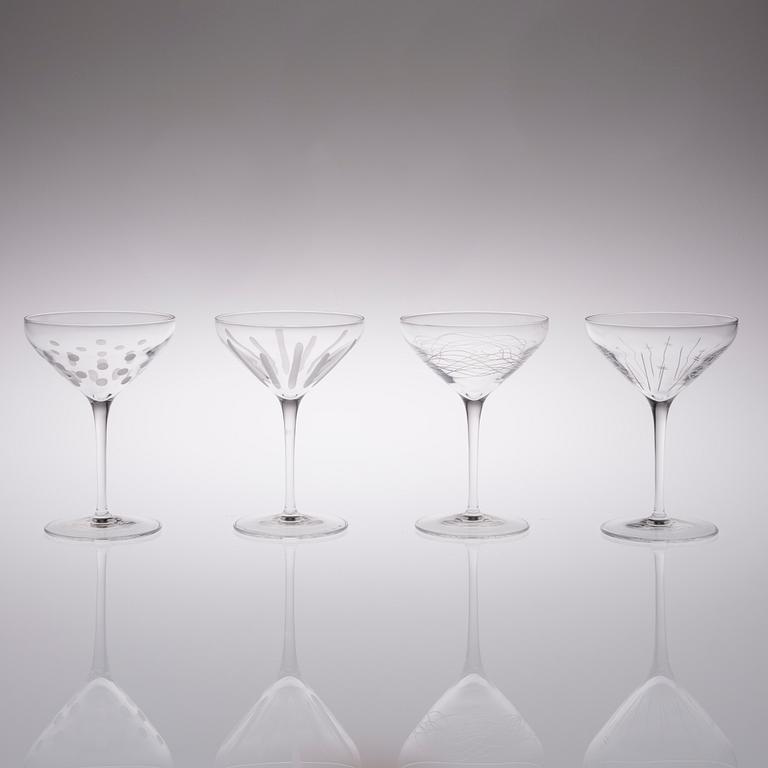 CHAMPAGNEGLAS, 12 st, 1900-talets slut.