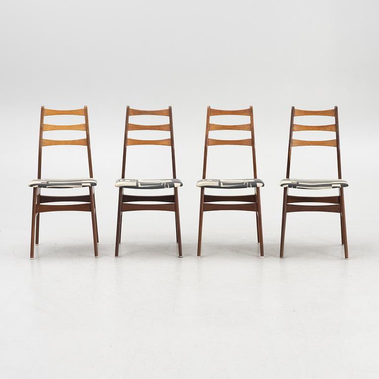 Four teak chairs, Denmark, 1950's/60's.