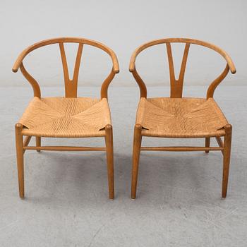 HANS J WEGNER, stolar, 6 st, "Y-stolen", Carl Hansen & Son, 1950/60-tal.