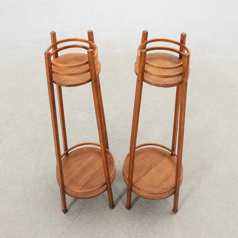 Flower tables/pedestals, a pair, Thonet, Vienna, first half of the 20th century.