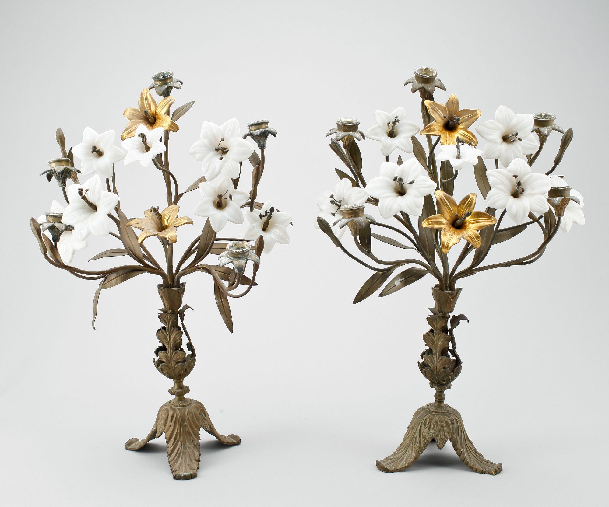 KANDELABRAR, ett par, sent 1800-tal.