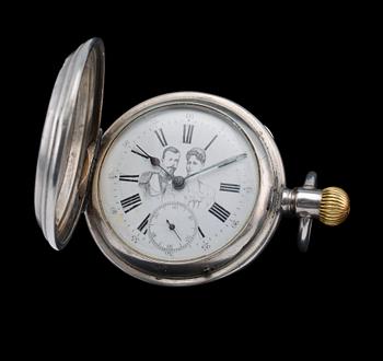 390. A POCKET WATCH, Billodes Remontoir Ancre Ligne Droite 15 rubis. no 53917. 800 silver.