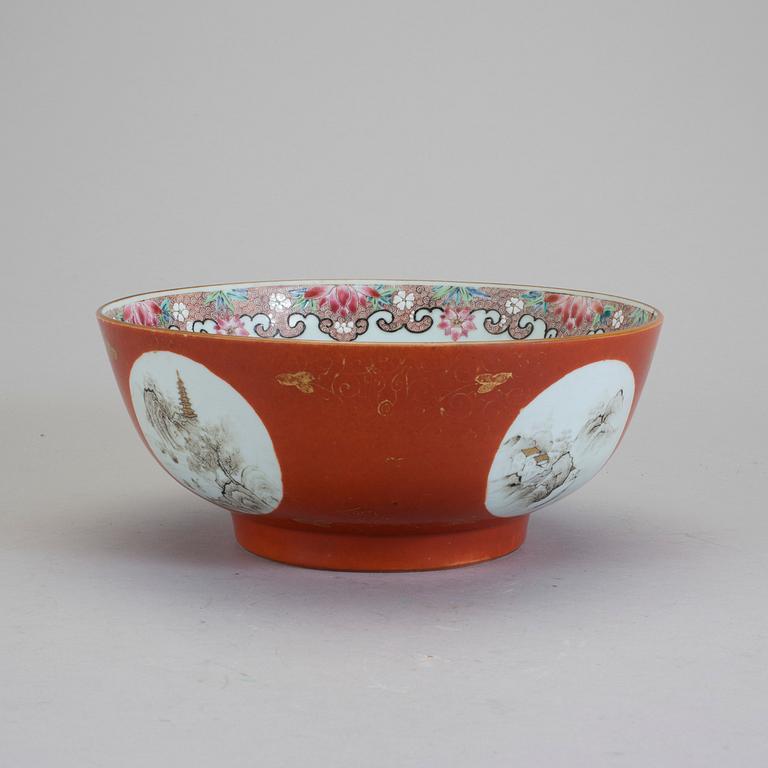 BÅLSKÅL, porslin, Kina, Qing dynastin, Qianlong 1736-95.