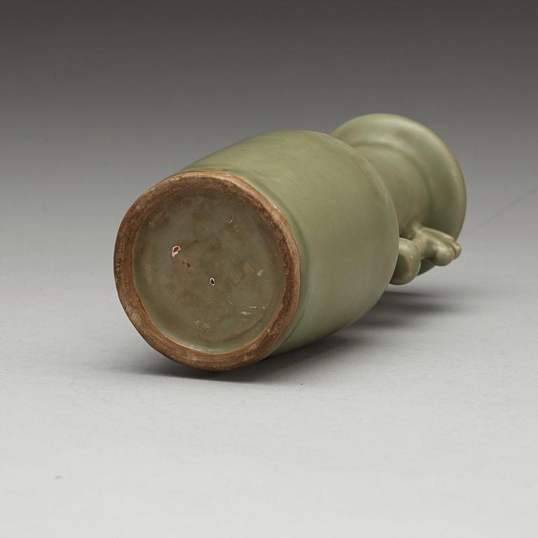 A small longquan celadon mallet vase, presumably Song/Yuan dynasty.