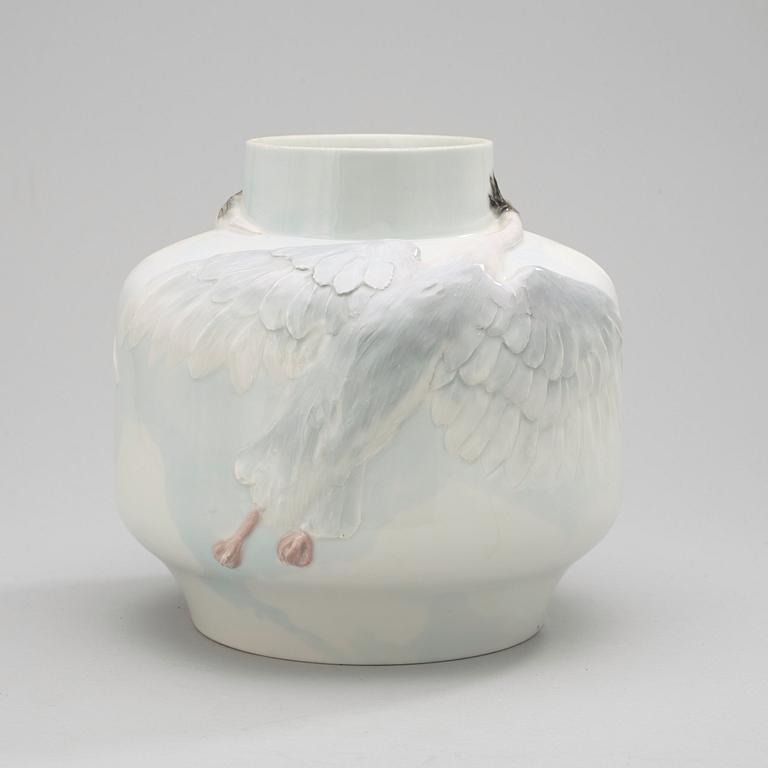 An Alf Wallander Art Nouveau porcelain vase, Rörstrand 1898.