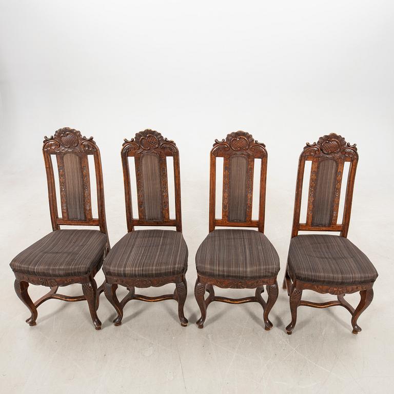 Chairs  4 pcs Late Baroque, 18th century, possibly Denmark or Northern Germany.