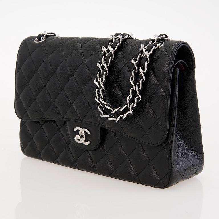 CHANEL Jumbo Caviar Double Flap Bag, 2018.