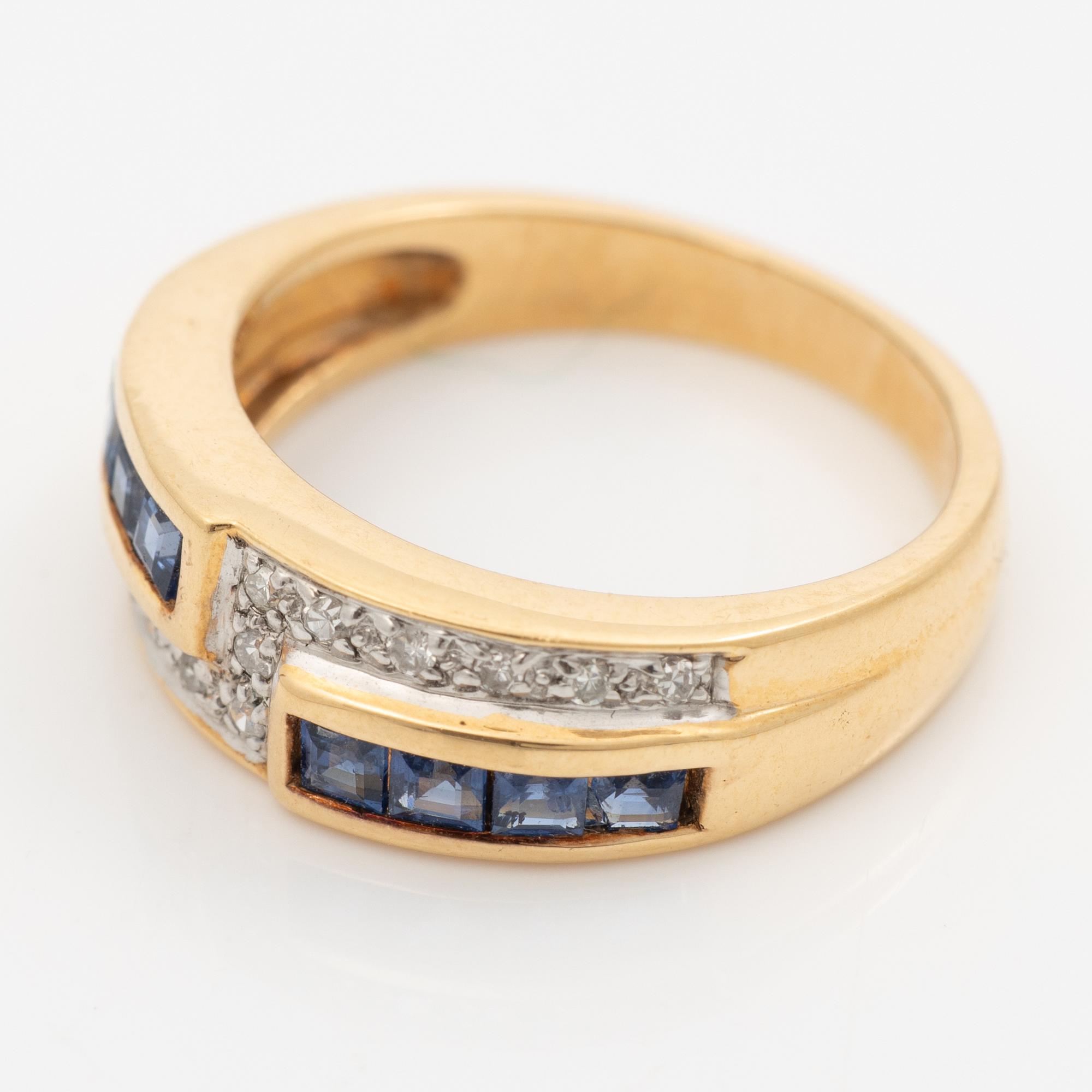 Ring, 18K gold with sapphires and diamonds.
