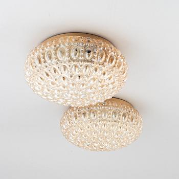 Taklampor/vägglampor, ett par, Glashütte Limburg, Tyskland, 1900-talets andra hälft.