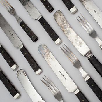 BESTICK, 14+2 delar, Jernbolaget Eskilstuna. Tidigt 1900-tal.