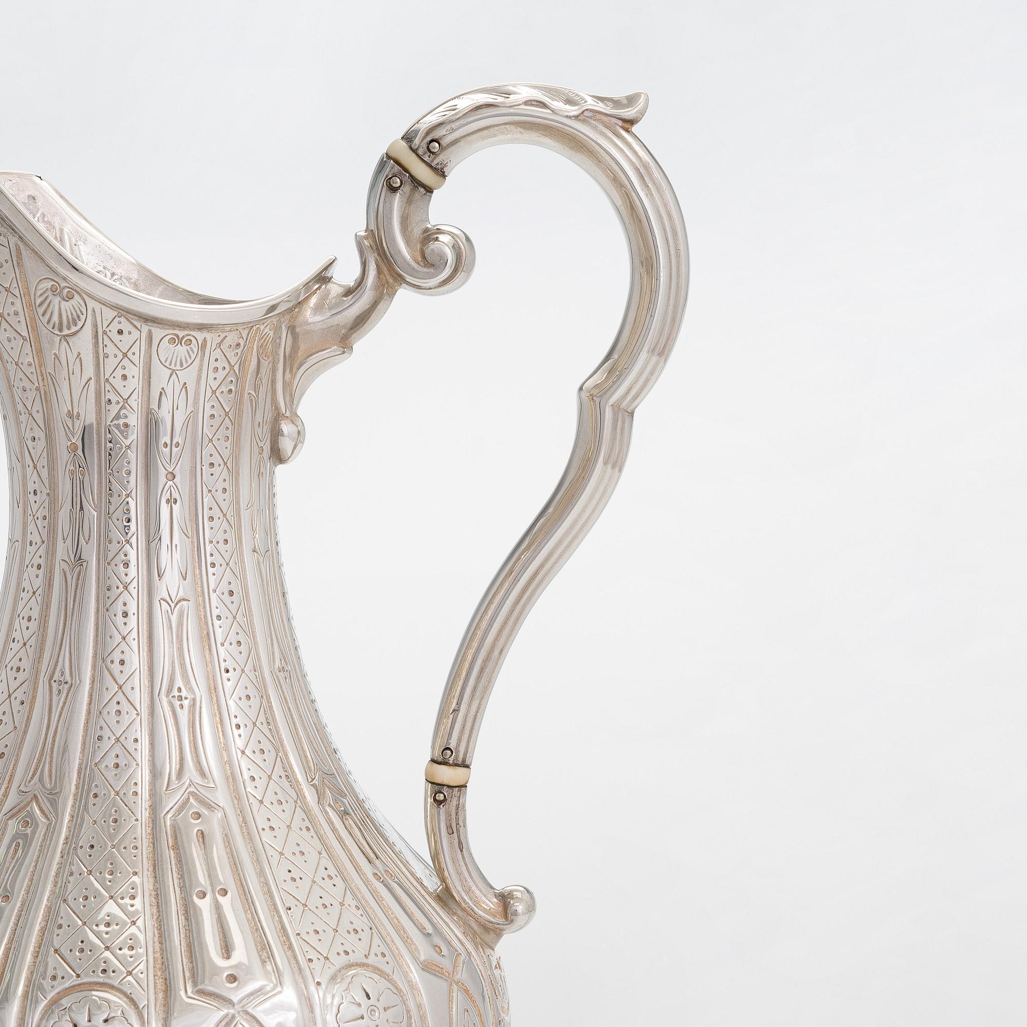 Tillbringare, sterlingsilver, elfenben, Martin, Hall & Co, Sheffield 1858.