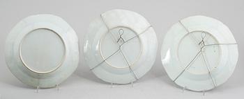 TALLRIKAR, 3 st, Kina, 1700-tal.