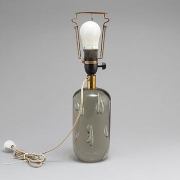 BORDSLAMPA, glas, Swedish Modern, 1900-talets mitt.