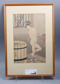 TRÄSNITT, 3 st, senare tryck, Japan, 1900-tal.