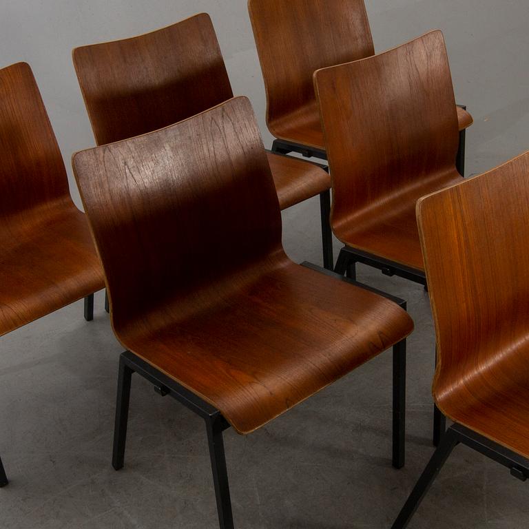A SET OF SIX CHAIRS MID 20TH CENTURY.
