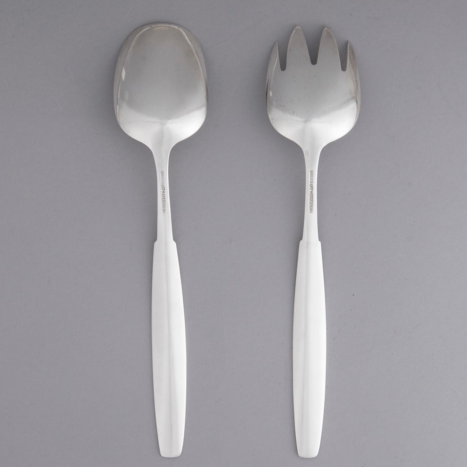 SALLADSBESTICK, sterlingsilver, Borgila, Stockholm 1957. Vikt ca 153,9 g.